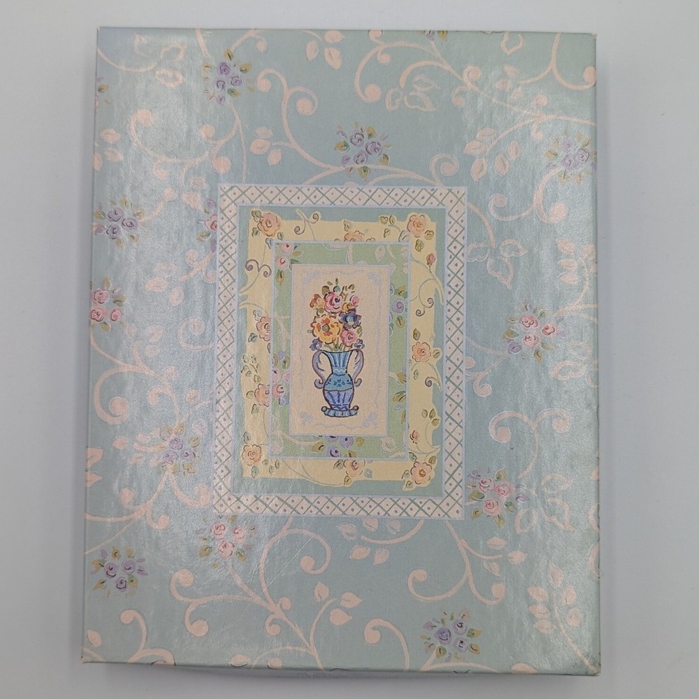Vintage C.R. Gibson Stationery Set Blue Floral La Petite Fleur 45pc Set